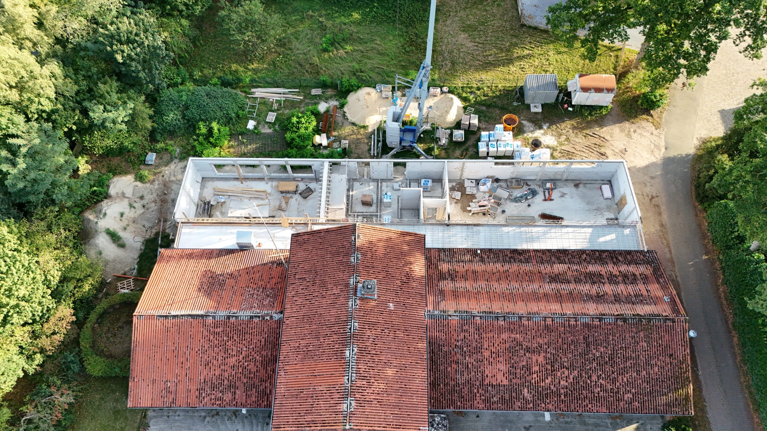 Teile der Decke entstehen